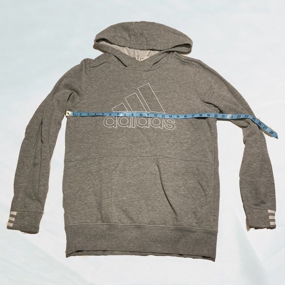Adidas Light Gray Logo Hoodie - Picture 10 of 11